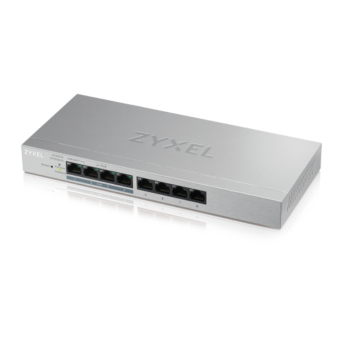 ZYXEL - GS1200-8HP v2 Gestionado Gigabit Ethernet (10/100/1000) Energía sobre Ethernet (PoE) Gris (Ref.GS1200-8HPV2-EU0101F)