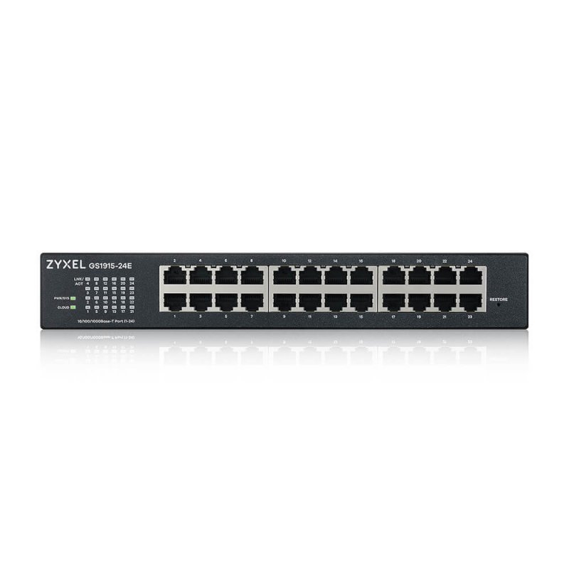 ZYXEL - GS1915-24E, 24-PORT GBE SMART HYBRID MODE SWITCH, STANDALONE O NEBULAFLEX CLOUD, RACKMOUNT AND DESKTOP, SIN VENTILADOR. () (Ref.GS1915-24E-EU0101F)