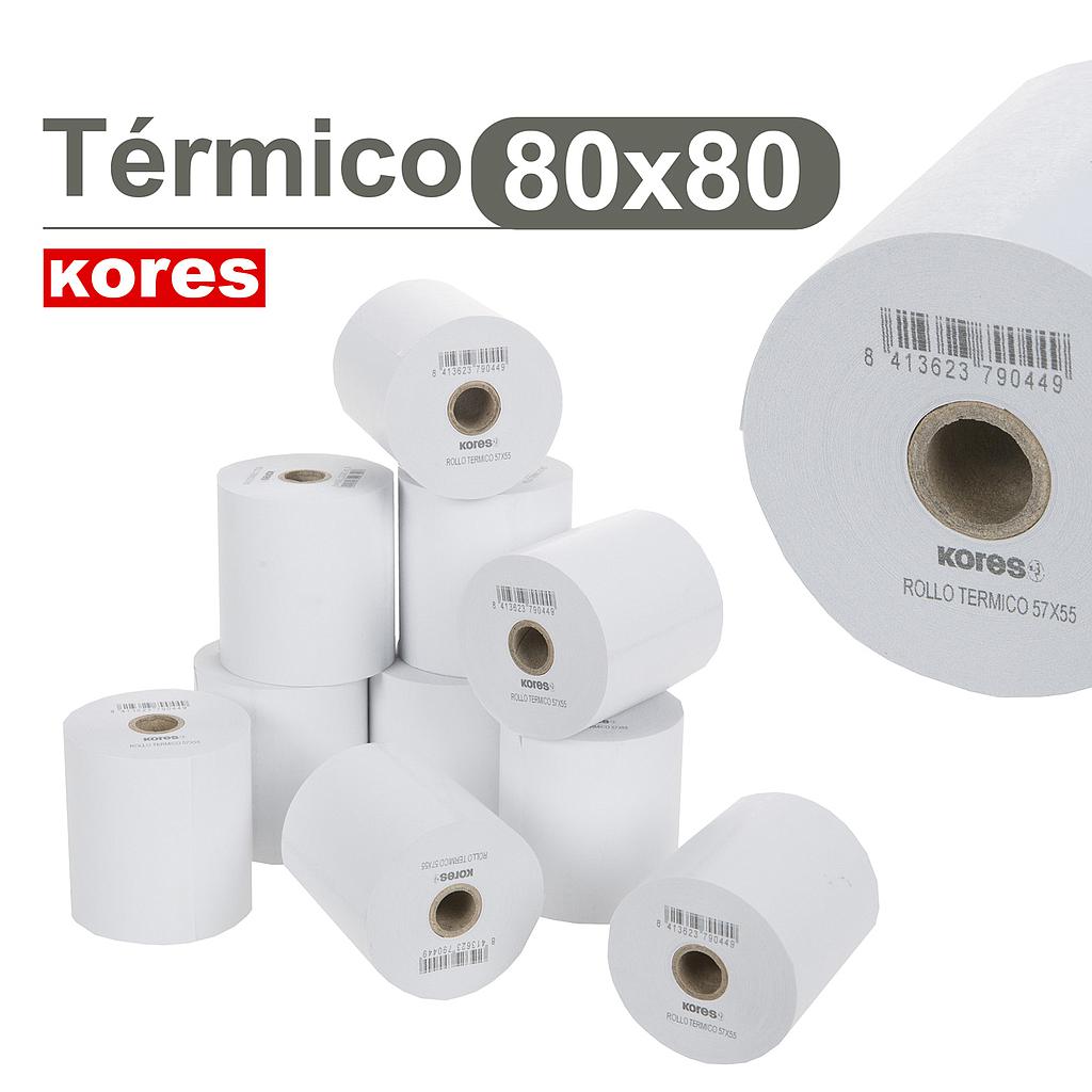 KORES - Rollo PAPEL TERMICO 80X80X12 SIN BISFENOL (Ref.56658801)