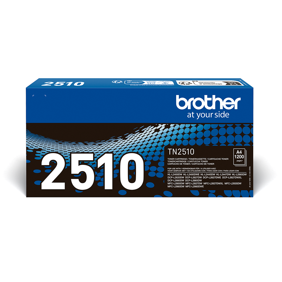 BROTHER - TONER NEGRO - 1200pg PARA HLL2400DW, HLL2445DW, DCPL2620DW, DCPL2627DWXL, DCPL2660DW, MFCL2800DW, MFCL2827DWXL, MFCL2860DW (Ref.TN2510)