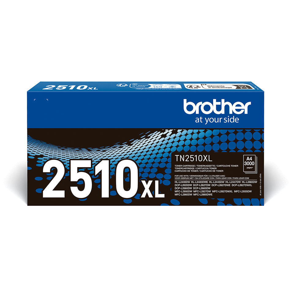 BROTHER - TONER NEGRO - 3000pg PARA HLL2400DW, HLL2445DW, DCPL2620DW, DCPL2627DWXL, DCPL2660DW, MFCL2800DW, MFCL2827DWXL, MFCL2860DW (Ref.TN2510XL)