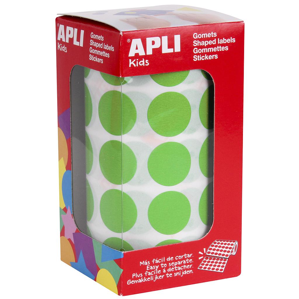 APLI - Rollo gomets redondos Ø 20 mm verdes claros (Ref.16724)