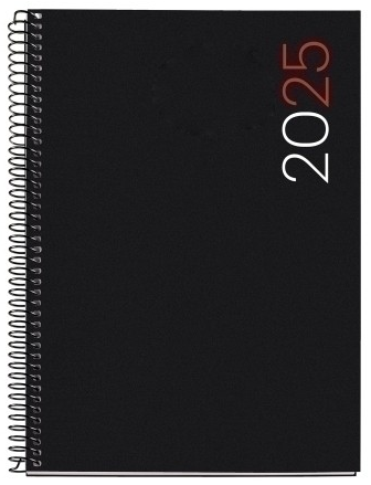 MIQUELRIUS - AGENDA ANUAL 2025 CITY PLUS - Espiral - Día Página - 155x213mm - Negra (Ref.MR34171)