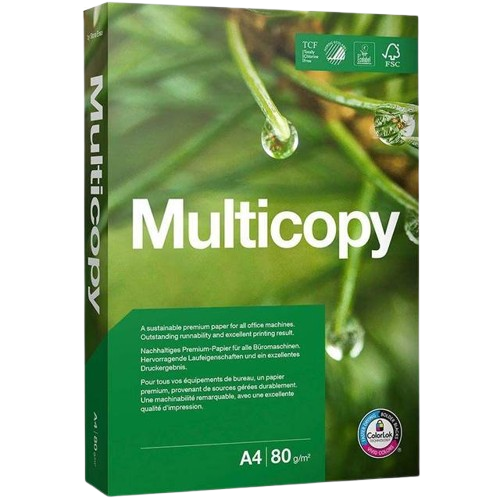 MULTICOPY - PAPEL - A4 - 80g - Blancura CIE 168 - Paquete 500h (Ref.40001709)