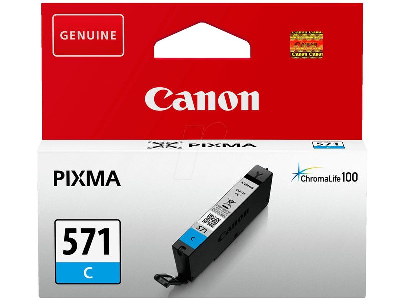 CANON - Cartuchos ORIGINALES Inyección De Tinta cián CLI-571XLC PIXMA MG57XX/MG68XX/MG77XX (Ref.0332C001)