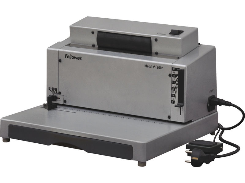 FELLOWES - Encuadernadora 200ER Espiral metalica 400X400X225 Taladro regulable (Ref.0037702)