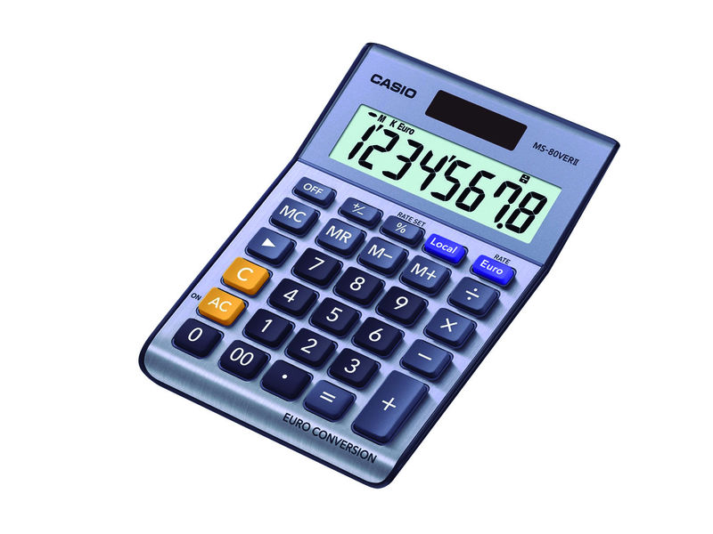 CASIO - Calculadora sobremesa MS-80VER-100/120 TER 8 digitos Solar /pilas (Ref.MS-80VERII)