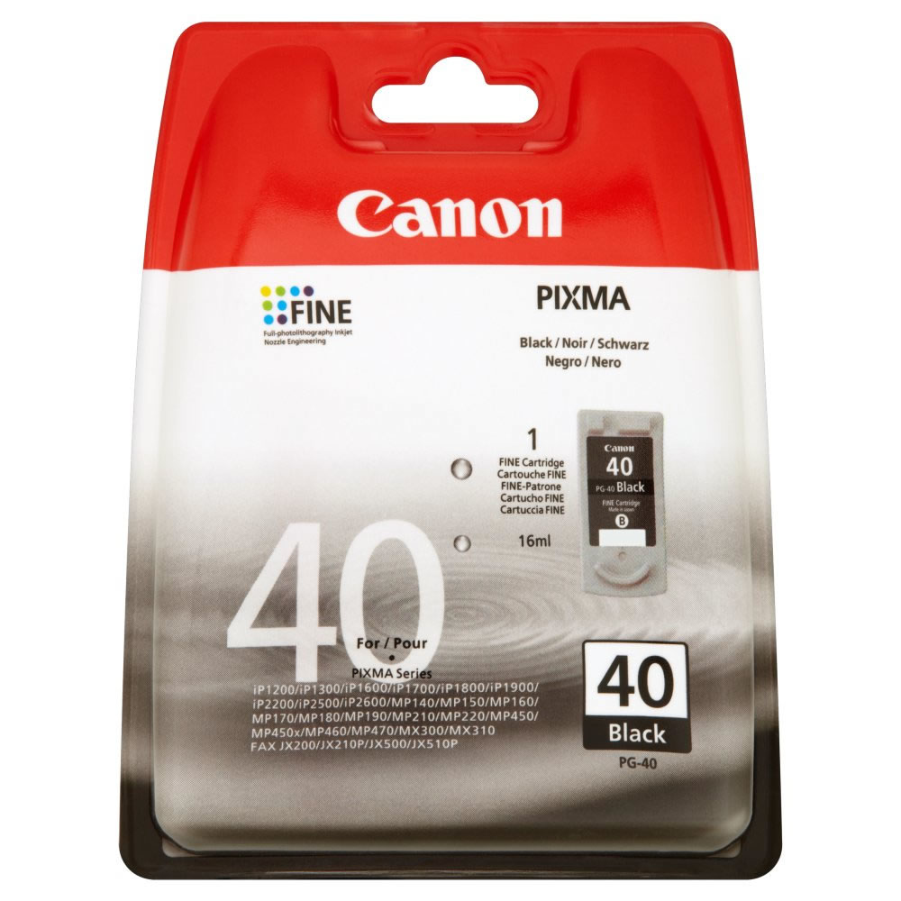 CANON - Cartuchos ORIGINALES Inyección De Tinta PG-40 NEGRO (Ref.0615B042)