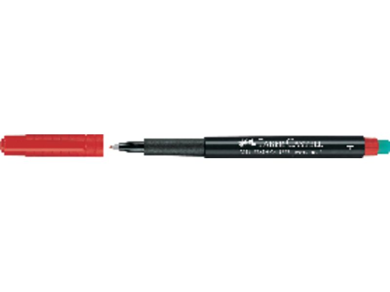 FABER CASTELL - Marcador permanente Multimark permanent Trazo 0.8mm Punta fina Rojo (Ref.151321)
