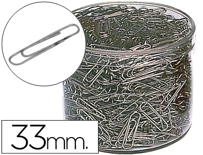 CLIPS NIQUELADOS N. 2 33 MM -CUBILETE DE 1000 CLIPS (Ref.608-NR)