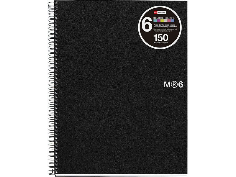 MIQUELRIUS - Cuaderno Notebook Book 06 A5 Cuadricula 5x5 Negro (Ref.2827)