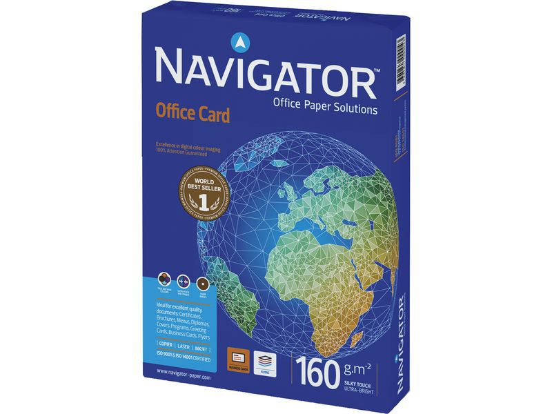 NAVIGATOR - Office Card. Papel impresión Laser Color 250h 160 g. A4 (Ref.0010CE)