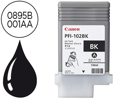 CANON - Cartuchos ORIGINALES Inyección De Tinta PFI-102BK NG (Ref.0895B001AA)