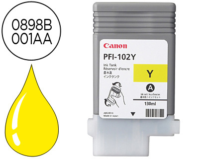 CANON - Cartuchos ORIGINALES Inyección De Tinta PFI-102Y AM (Ref.0898B001AA)