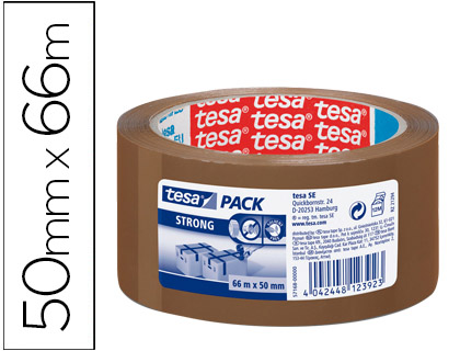 TESA - CINTA ADHESIVA MARRON STRONG 66 MT X 50 MM PARA EMBALAJE BAJO RUIDO (Ref.57168-00000-05)