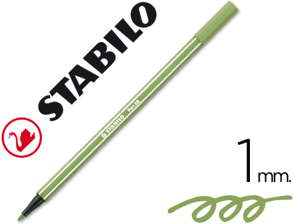 STABILO - ROTULADOR ACUARELABLE PEN 68 VERDE HOJA 1 MM (Ref.68/43)