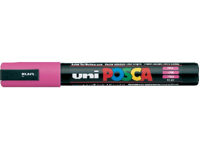 UNI-BALL - Marcador permanente PC-5M Uni Posca Trazo 1.8-2.5 mm Punta biselada Rojo (Ref.152736000)