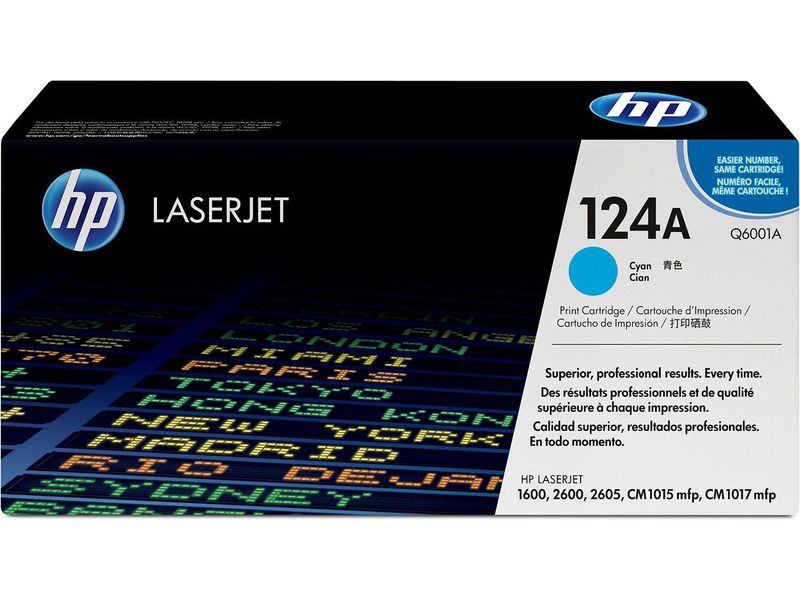 HP ( HEWLETT PACKARD ) - Toner Laser ORIGINALES 124A Cyan (Ref.Q6001A)