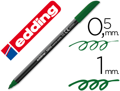 EDDING - ROTULADOR PUNTA FIBRA 1200 VERDE OLIVA N.15 -PUNTA REDONDA 0.5 MM (Ref.1200-V.O)