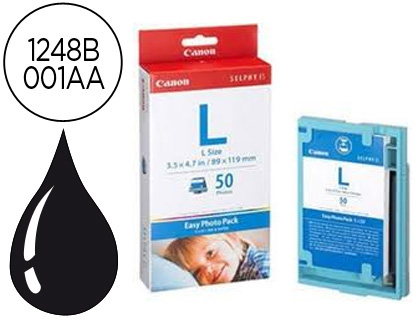 CANON - Cartuchos ORIGINALES Inyección De Tinta SELPHY ES 1 EASY PHOTO PACK E-L50 TINTA+TAMANO L (50 FOTOS) (Ref.1248B001AA)