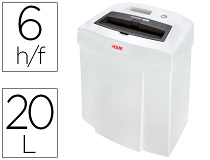 HSM - DESTRUCTORA DE DOCUMENTOS SECURIO C14 CAPACIDAD DE CORTE 6 H EN PARTICULAS DESTRUYE GRAPAS CLIPS Y TARJETAS (Ref.2253111)