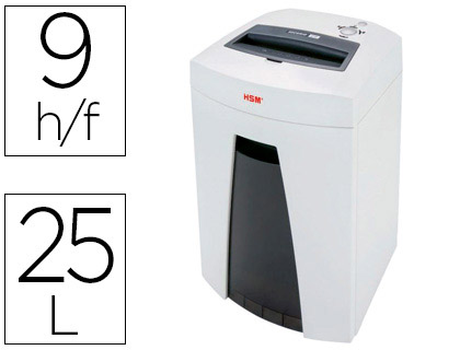 HSM - DESTRUCTORA DE DOCUMENTOS SECURIO C18 CAPACIDAD DE CORTE 9 H EN PARTICULAS DESTRUYE GRAPAS CLIPS Y TARJETAS (Ref.1913121)