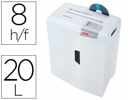 HSM - DESTRUCTORA DE DOCUMENTOS SHREDSTAR X10 CAPACIDAD DE CORTE 10H EN PARTICULAS DESTRUYE GRAPAS CLIPS CD Y TARJETAS (Ref.1045121)