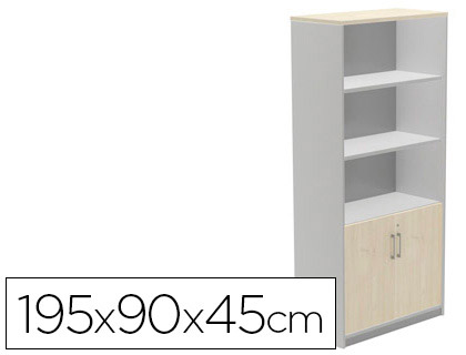 ROCADA - ARMARIO CON CUATRO ESTANTE Y DOS PUERTAS INFERIORES SERIE STORE 195X90X45 CM ACABADO AB01 (Ref.1103AB01)