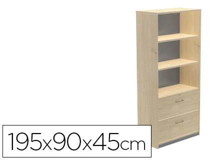 ROCADA - Armario Carpetero Serie Store Con cerradura A4 195X90X45cm Haya (Ref.1102AA01)