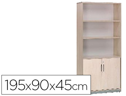 ROCADA - Armario de puertas bajas Serie Store Con cerradura A4 195x90x45cm Gris-Gris (Ref.1103AB02)