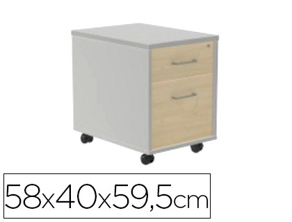 ROCADA - Bucks Serie Store 1 caj.+1 caj. Carpetas colgantes Melamina 43x59x58cm Gris-Gris (Ref.4004AB02)