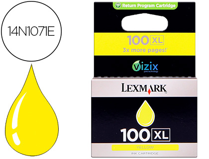 LEXMARK - Cartuchos ORIGINALES Inyección De Tinta 100XL Amarillo (Ref.14N1071E)