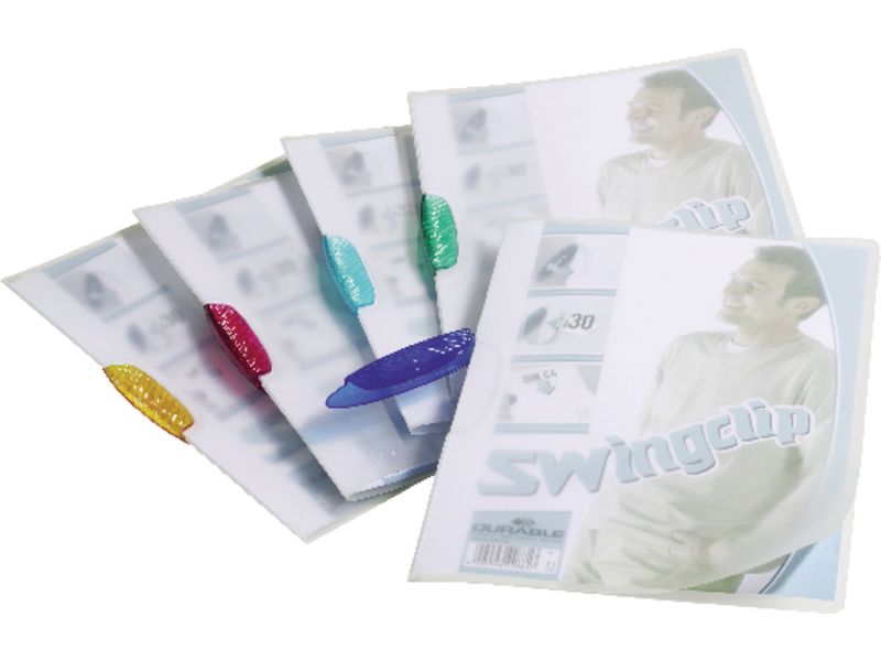 DURABLE - Dossiers clip Swingclip translucido Capacidad 30 hojas A4 Rojo Polipropileno (Ref.2260-35)