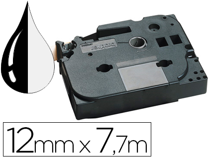 BROTHER - Cinta Negro/Blanco 12mmx7.7m (Ref.TC201)