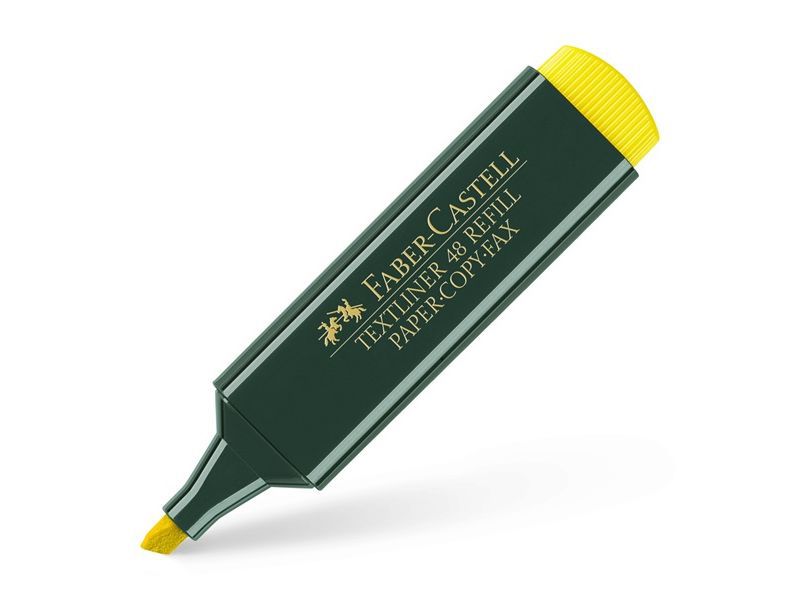 FABER CASTELL - Marcador fluorescente TEXTLINER 48 AMARILLO Punta Biselada (Ref.154807)