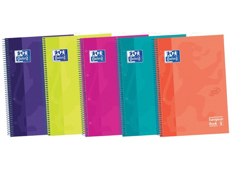 OXFORD - Cuaderno EBOOK5 A5+ TAPA EXTRADURA 120 HOJAS 5X5 SOFT TOUCH SURTIDO (Ref.400075503)