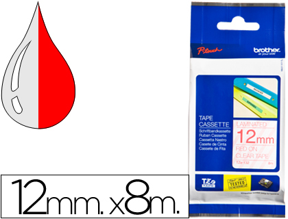 BROTHER - Cinta Rotuladora LAMINADA TRS/RD 8M 12M (Ref.TZE132)