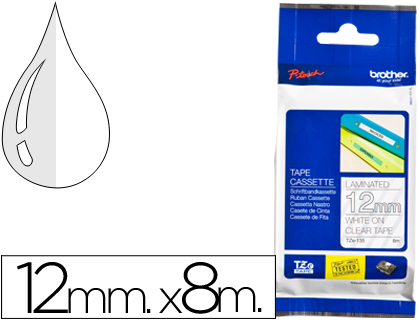 BROTHER - Cinta Rotuladora LAMINADA TRS/WH 8M 12M (Ref.TZE135)