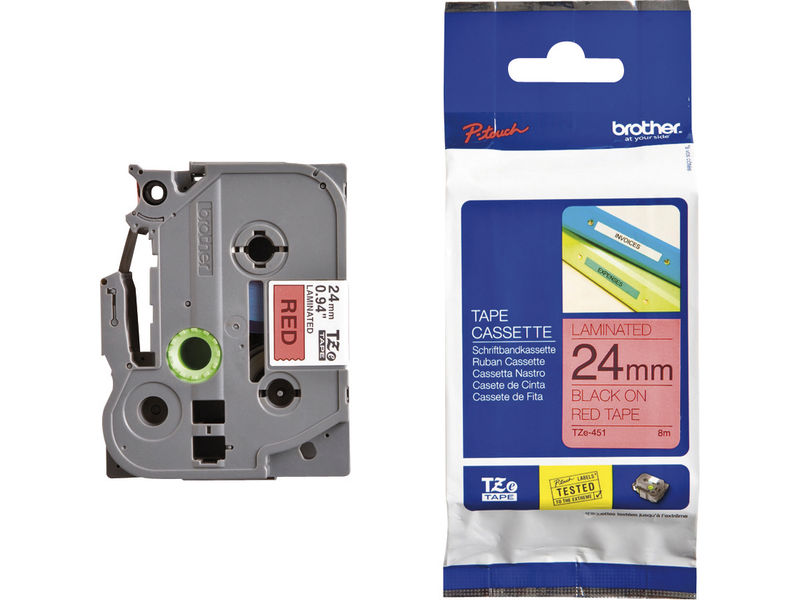 BROTHER - Cinta Rotuladora TZ-251 8m 24mm Negro/Blanco (Ref.TZe251)