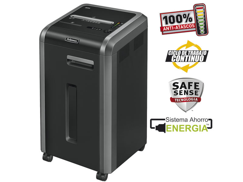 FELLOWES - Destructora 225i 60L Corte tiras 5,8 Capacidad 19h. (Ref.4623001)