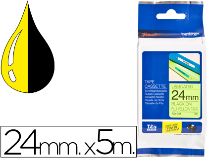 BROTHER - Cinta Rotuladora LAMINADA YLF/BL 5M 24M (Ref.TZEC51)