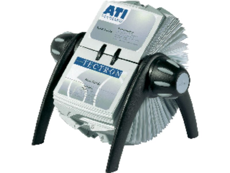 DURABLE - Tarjetero Visifix Flip Vegas Rotativo A-Z 72X104 Capac. 400 tarjetas de visita Negro 826621 (Ref.2417-01)