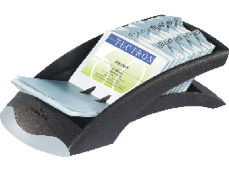 DURABLE - Tarjetero Visifix Desk Vegas Plástico 72x104mm Capacidad 200 fichas Plata 826672 (Ref.2413-01)