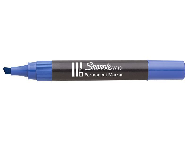 PAPER MATE - Marcador permanente W10 Trazo 1,5-5mm Punta biselada Azul Secado rapido (Ref.S0192695)