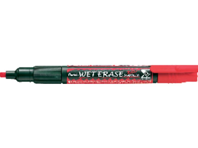 PENTEL - Marcador pizarra vidrio Wet eraser SMW26 Trazo 2-4mm Punta biselada Tiza liquida Rojo SMW26 B (Ref.SMW26-B)