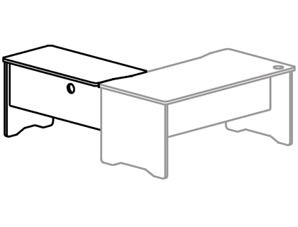 ROCADA - ALA PARA MESA SERIE WORK 100X60 DERECHA O IZQUIERDA ACABADO AA01 HAYA/HAYA (Ref.2102/AA01)