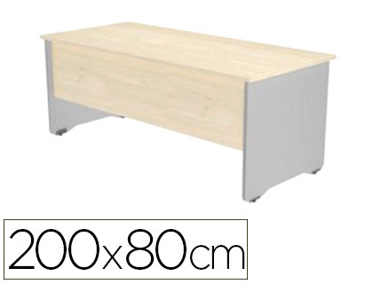ROCADA - MESA OFICINA SERIE WORK 200X80 CM ACABADO AB04 ALUMINIO/BLANCO (Ref.2004AB04)