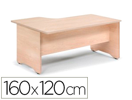 ROCADA - MESA SERIE WORK 160X120 CM DERECHA ACABADO AB02 ALUMINIO/GRIS (Ref.2051AB02)