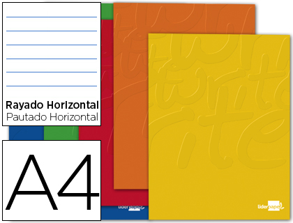 LIDERPAPEL - LIBRETA WRITE A4 80 HOJAS 60G/M2 HORIZONTAL CON MARGEN (Ref.LA12)