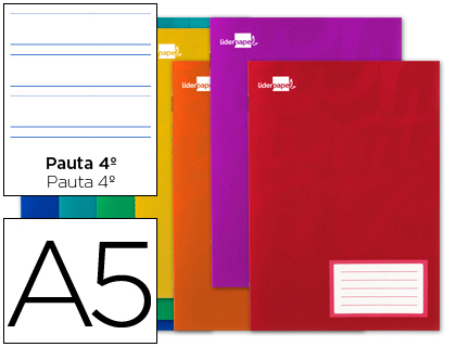 LIDERPAPEL - LIBRETA WRITE A5 32 HOJAS 60G/M2CUADRO PAUTA 4ª 3.5MM CON MARGEN (Ref.LB07)